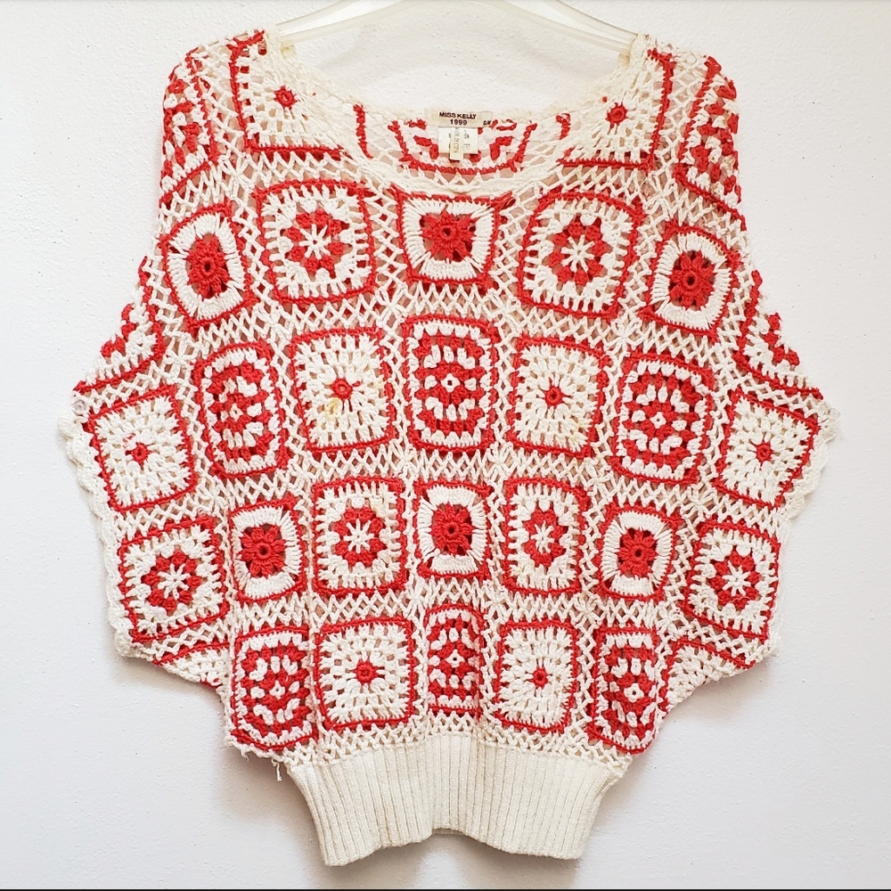 Y2k MISS KELLY 1999 Chochet Pullover Top